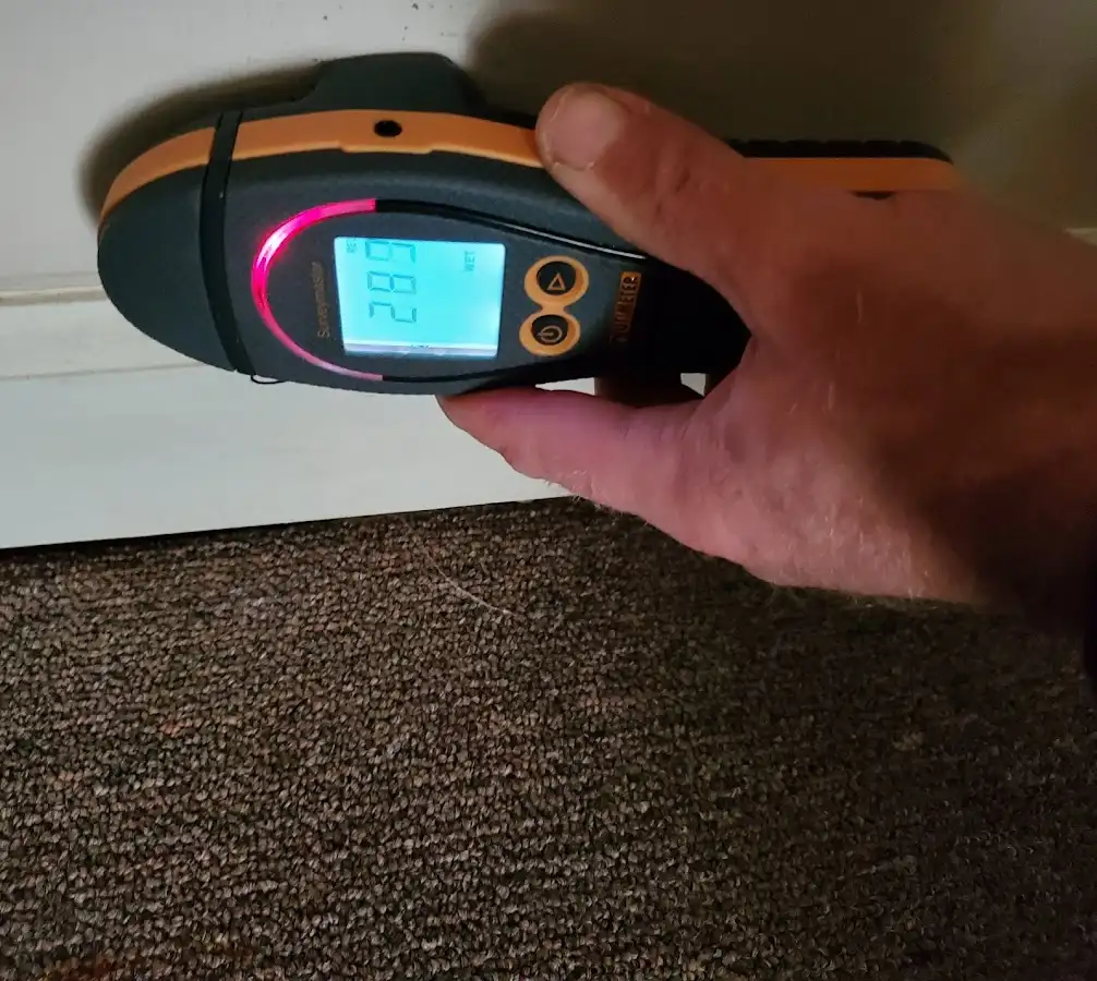 Moisture detection at baseboard during Mold Inspection & Testing in Highland Heights
